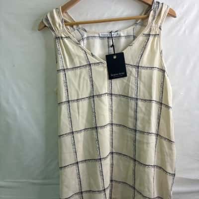 Brave + True Womens Size M Sleeveless Top Black / Cream BNWT
