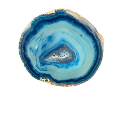 Natural Agate Thick Slice / Blue