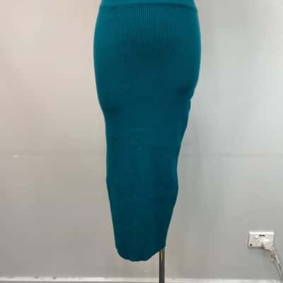 Style State Womens  Size S/M Stretchy Ribbed  Midi Skirt Green 