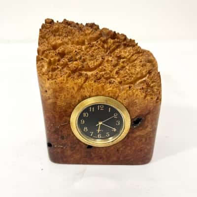 Kysica Wood Australian Burl Wood Quartz Mantel Clock WA Handmade