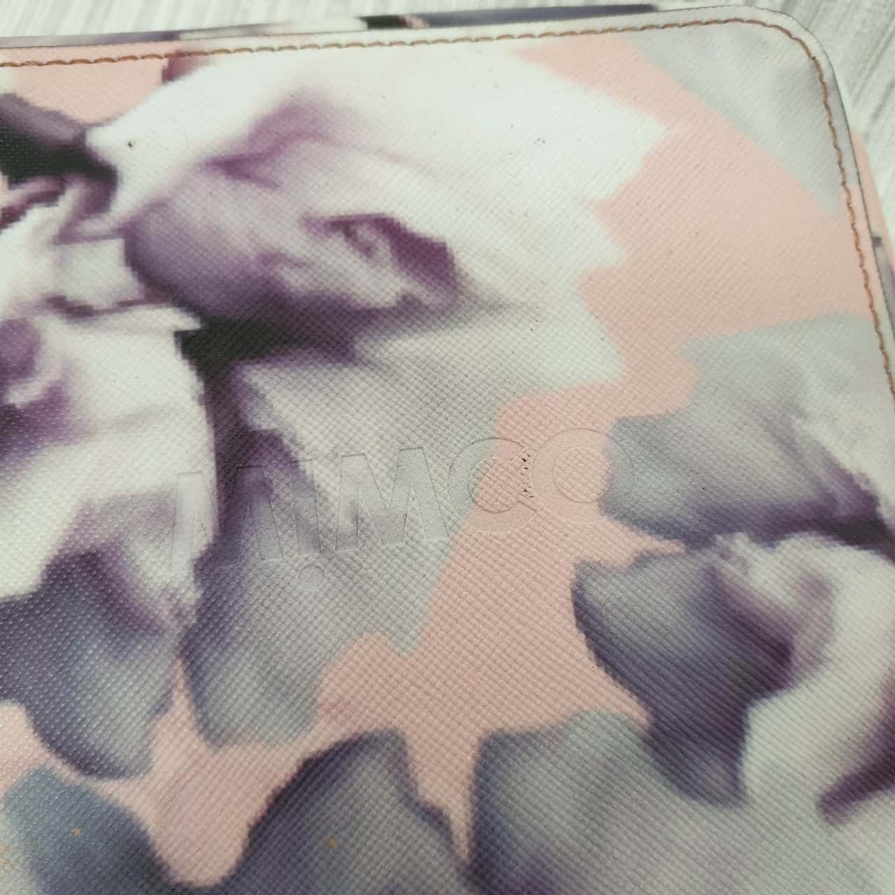 Mimco Small Square Zip Around See In Window Front / Pale Pink & Purple