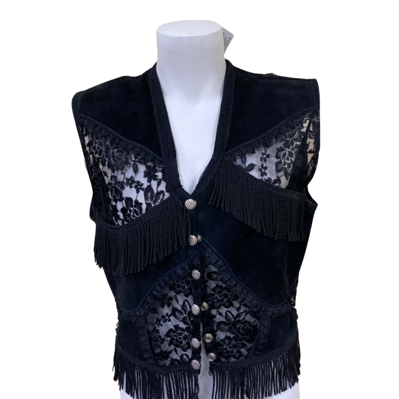 Vintage Womens Vest Size M Black (s)