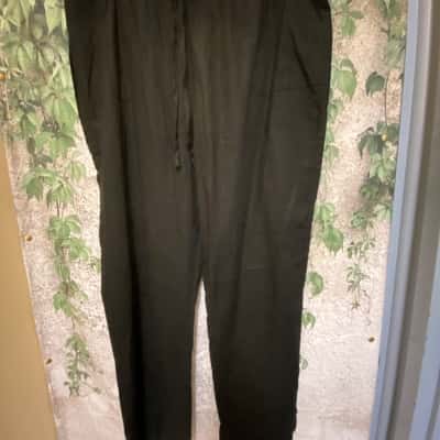 W. Lane Women's  Size 16 Black Core Linen Pants 