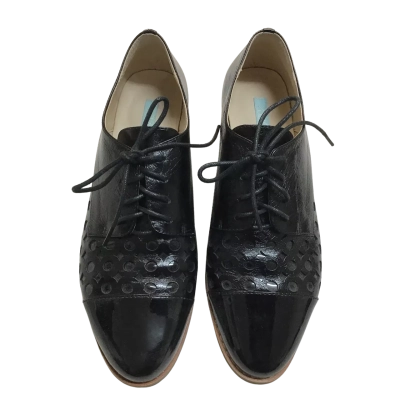  Zazou Womens  Size 37 Black Leather Lace Up Brogue Shoe 