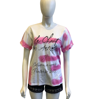 BNWT AJE Women's Size XS Lee Chant Tee White-Berry Pink 