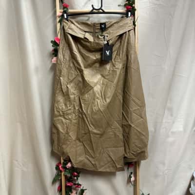  Womens Nü Denmark Gianna Skirt Size L Camel RRP $279.95