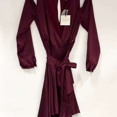 BNWT Portmans Signature S10 Long Sleeve Maroon Dress