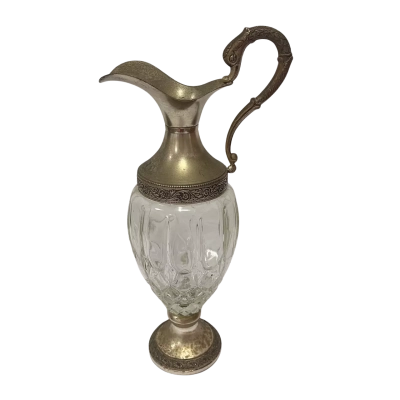 Vintage Italian Crystal & Silver-Plated Decorative Ewer Jug – Distillerie Buton Bologna