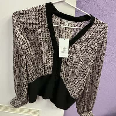 Cue Womens  Size 10 Long Sleeve Top Multicoloured 