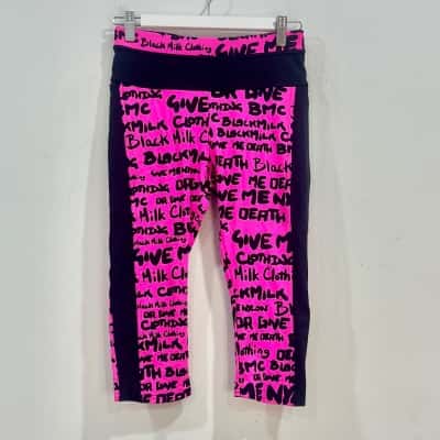 Blackmilk Hot Pink Blackmilk Patterned Size M 3/4 leggings