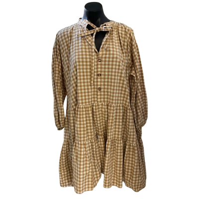 The lullaby club  Womens  Size XS Babydoll Dress Brown / Checked 