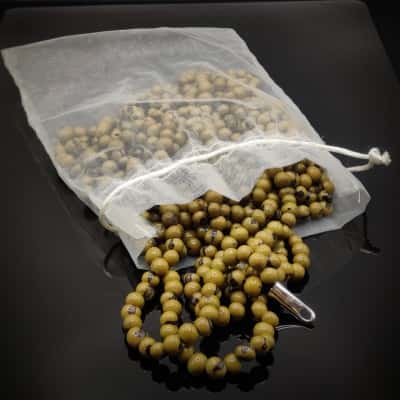 Beautiful 1.2 Meters Of Khaki Acai Beads 7 Strand Necklace 