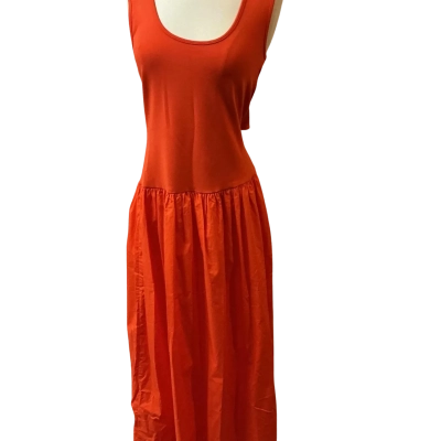 AJE Studio Womens  Size 10 Midi Dress Orange 