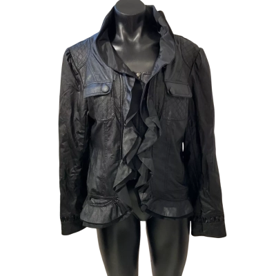 Ice  Womens  Size L Leather Jacket Black  