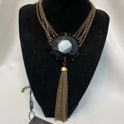 Saba Womens Necklace Black  / Gold 
