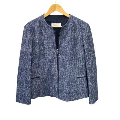 Boss Hugo Boss Womens  Size 12 Jacket Black  / Blue / WhiteRRP $649 