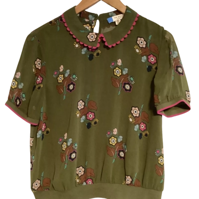 Ted Baker top  Size 4 Black  / Brown / Floral / Olive / Pink  