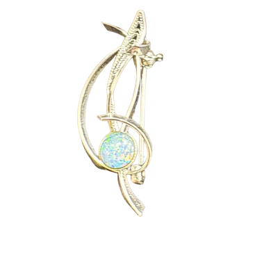  Womens opal and silver tone Brooch 