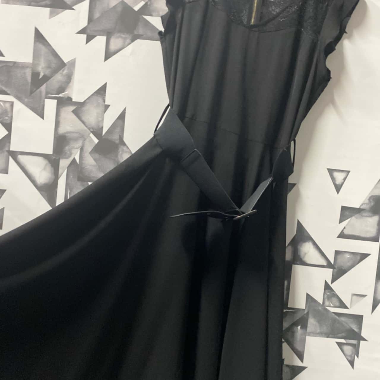 City Chic Womens Size XS Black dress with belt (s)