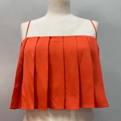 Witchery Womens  Size 8 Pleated Cami  Orange 