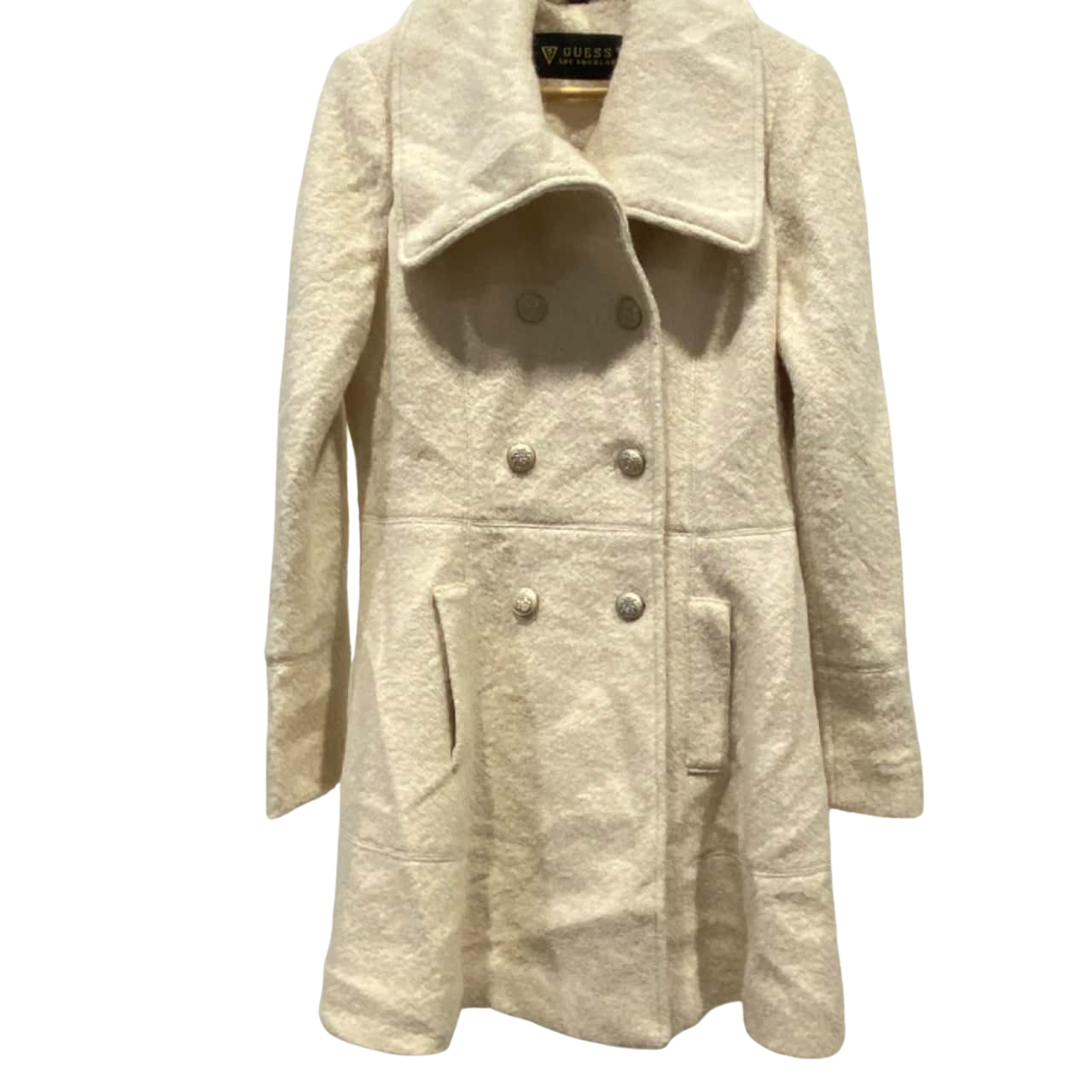 Guess Womens Size L Winter Coat Cream (s)
