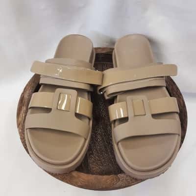 Wittner Brea mixed leather beige size of 38 slide shoe