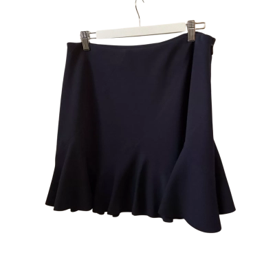 Portmans Womens  Size 14 Ruffled Hemline Skirt Navy Blue 