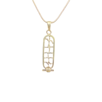  Womens Necklace Vintage Sterling Silver Snake Chain (Stamped 925 Italy) with Egyptian Pendant (No Stamps on Pendant)