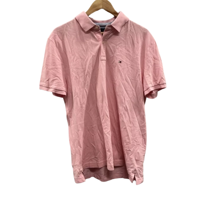 Tommy Hilfiger Mens Size L Polo Shirt Pink 