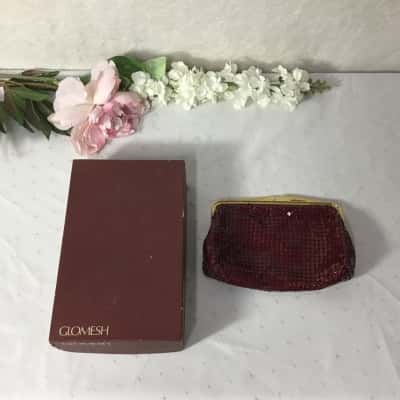 Glomesh Womens Burgundy Mesh Clutch Purse