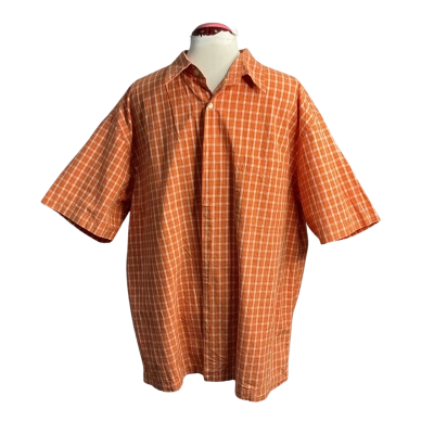 Old Navy Mens  Size XL Checked Shirt Orange / White 