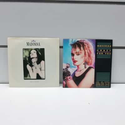 Madonna Like A Prayer & Crazy For You 7" Vinyl Record Singles Pair