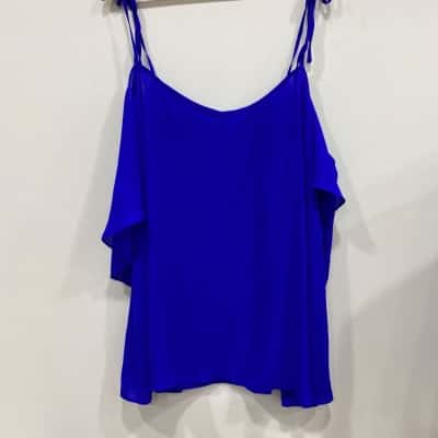 City Chic Womens  Size XL Off-the-shoulder Top Blue 