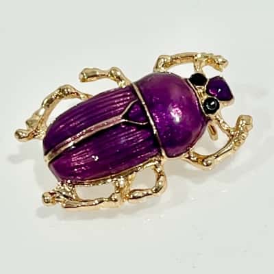 Funky Purple Beetle Brooch
