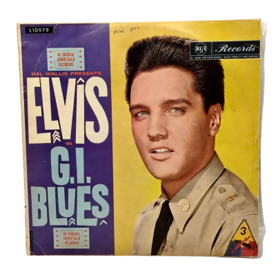 12" Vinyl Record Elvis Presley – G.I. Blues Released 1960 - 1st Pressing. Record Has Many Scuffs & Some Light Scratches/Needs Cleaning. Cover Has General Wear