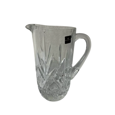 Royal Doulton Diamond-cut Pattern Tall Crystal Pitcher Jug