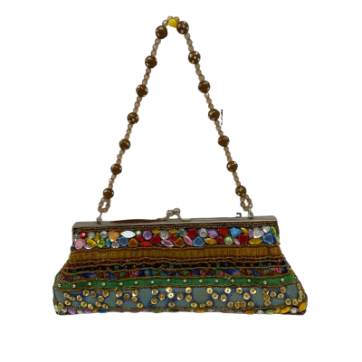  Womens Beaded Canvas Evening Bag