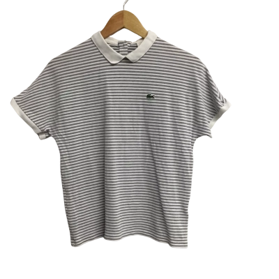 Lacoste Womens  Size 38 Striped Cropped Polo Shirt 