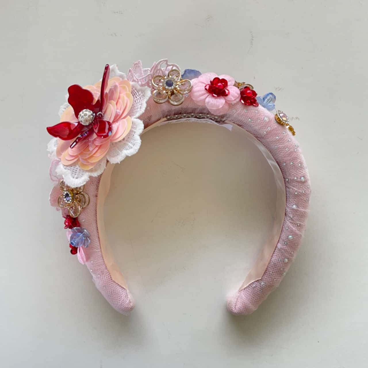 HEADBAND IN PINK MONOGRAM CANVAS 420624