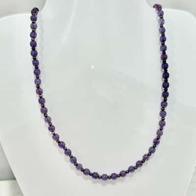 Purple Glass Beaded Glass Chain
