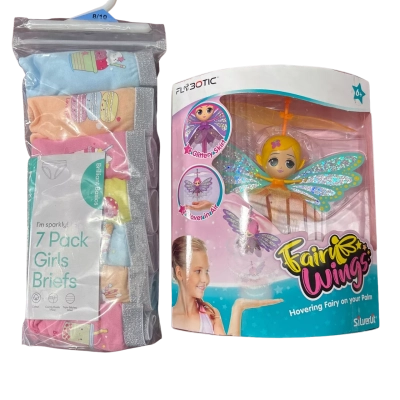  Girls bundle - *NEW still in packaging - Underwear Size 8-10 & Flybotic Fairy Wings 