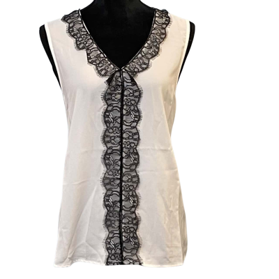 Atmos&Here Womens Size 12 Sleeveless Top Black/White