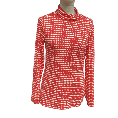 Marimekko / Uniqlo  Size L Long Sleeve Top Polka Dot / Red / White 