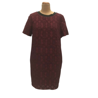 Boss Hugo Boss Lace Shift Dress Size 12 Burgundy