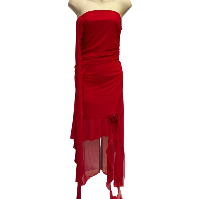 BNWT Ally Fashion Size S/10 Red Strapless Dress  
