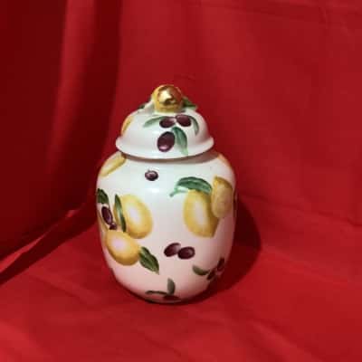 Large Ginger Jar, with Mediterranean Inspired Fruit Pattern