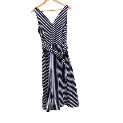 Veronika Maine Womens  Size 12 Sleeveless Dress  Blue / White 