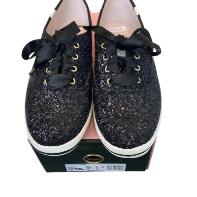 In Box Keds for Kate Spade Womens US Size 8 Champion Glitter Sneakers Black