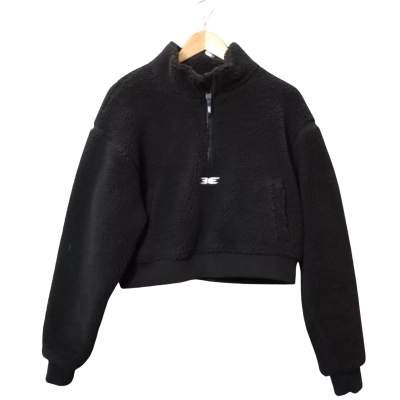 Elite Eleven Women's Size S Black Cropped Fleece Jacket   