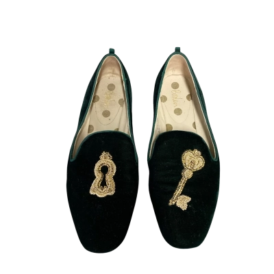 Boden Womens  Size 38 Flats Gold / Green 